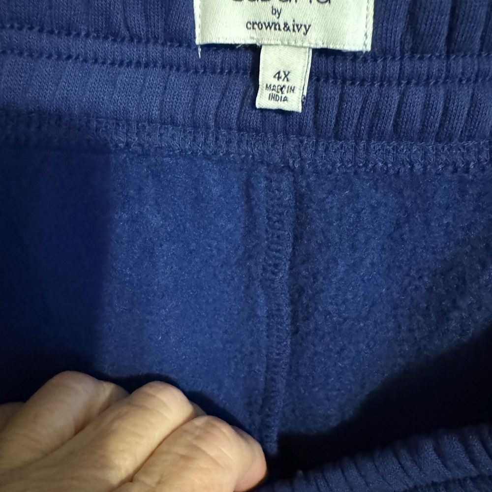 NWT Crown & Ivy CABANA Women's Navy Joggers  Multicolor Stripes   PLUS 4X  #J - Picture 5 of 8